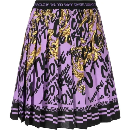 Multicolour Crepe Skirt , female, Sizes: 2XS - Versace Jeans Couture - Modalova