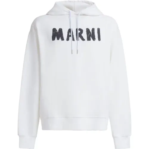 Weiße Hoodie Casual Streetwear Mode , Herren, Größe: XS - Marni - Modalova