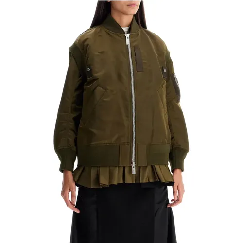 Outdoor Layered Nylon Bomber Vest - Sacai - Modalova