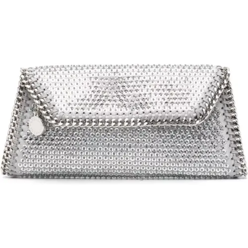 Crystal Embellished Chain-Link Trim Bag , female, Sizes: ONE SIZE - Stella Mccartney - Modalova