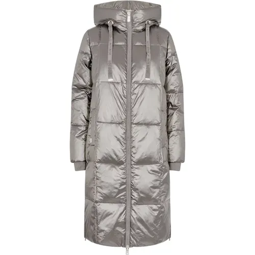 Metallic Daunenjacke mit gestepptem Design , Damen, Größe: XL - MOS MOSH - Modalova