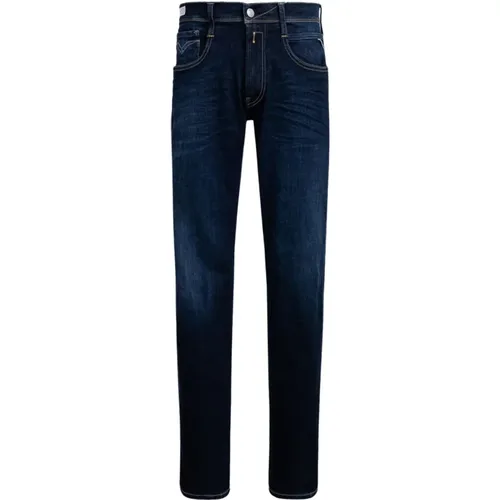 Gewaschene Blaue Denim Jeans , Herren, Größe: W31 L30 - Replay - Modalova