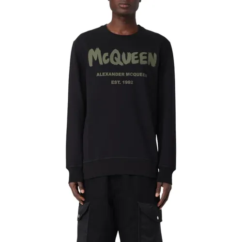 Graffiti Print Sweater , Herren, Größe: XL - alexander mcqueen - Modalova