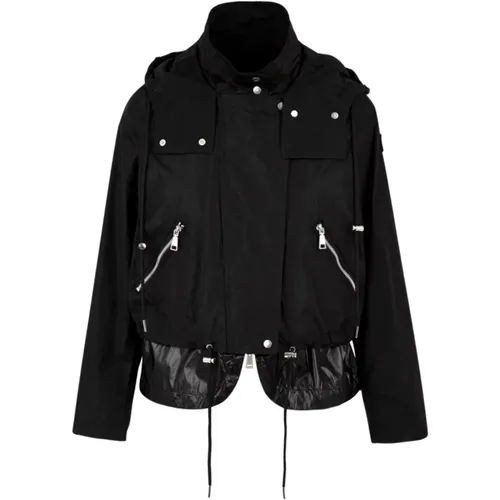 Zip-Up Coat with Adjustable Waist , female, Sizes: XS, S - add - Modalova