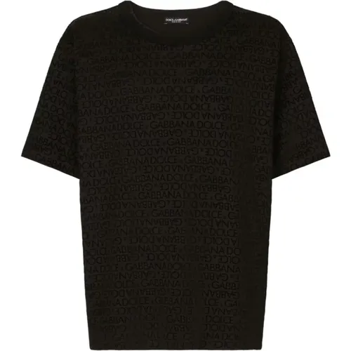 Logo-Print Baumwoll T-Shirt , Herren, Größe: S - Dolce & Gabbana - Modalova