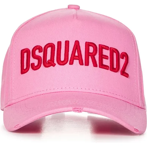 Rosa Zerstörter Gebogener Schirm Hut - Dsquared2 - Modalova