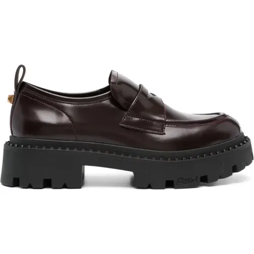 Bordeaux Genial Stud Leder Loafers , Damen, Größe: 40 EU - Ash - Modalova