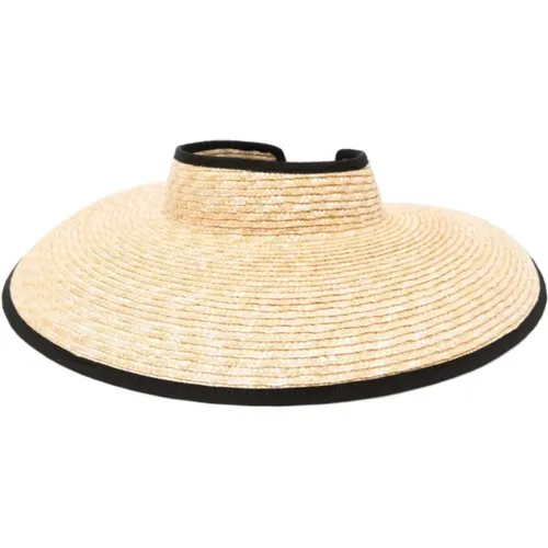 Black Straw Braided Hat with Wide Brim , female, Sizes: ONE SIZE - Borsalino - Modalova