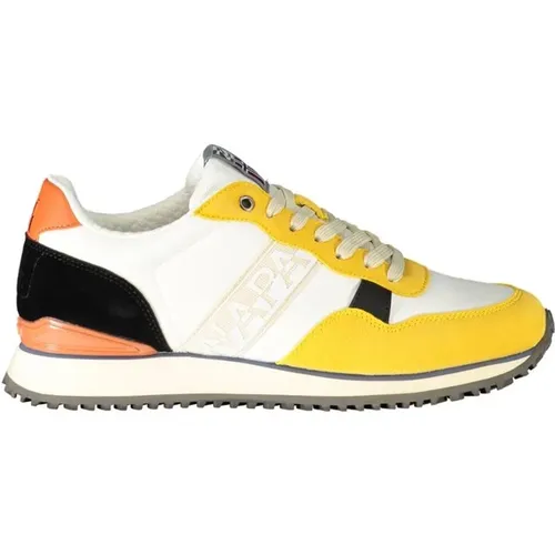 Yellow Polyester Sneaker with Contrast Details , male, Sizes: 9 UK, 7 UK, 10 UK, 11 UK, 12 UK, 8 UK, 6 UK - Napapijri - Modalova