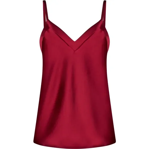 Bordeaux Top , Damen, Größe: L - Blanca Vita - Modalova