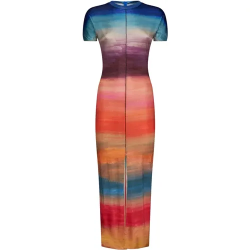 Statement Maxikleid mit Dark Side of the Moon Streifen - Marni - Modalova