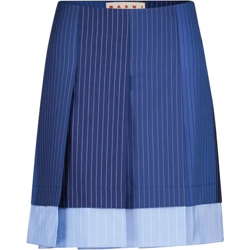 Striped Wool Mini Skirt , female, Sizes: XS, M, S, 2XS - Marni - Modalova