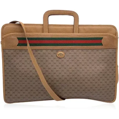 Pre-owned Canvas briefcases , female, Sizes: ONE SIZE - Gucci Vintage - Modalova