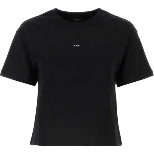 Klassisches Schwarzes Baumwoll-T-Shirt,Lässiges Baumwoll T-Shirt - A.p.c. - Modalova