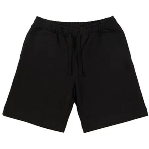 Bestickte Bermuda Shorts aus schwarzer Baumwolle - Garment Workshop - Modalova