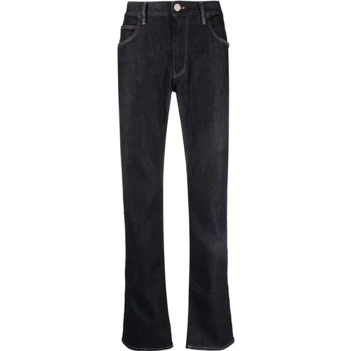 Blaue Straight Jeans mit 5 Taschen - Giorgio Armani - Modalova