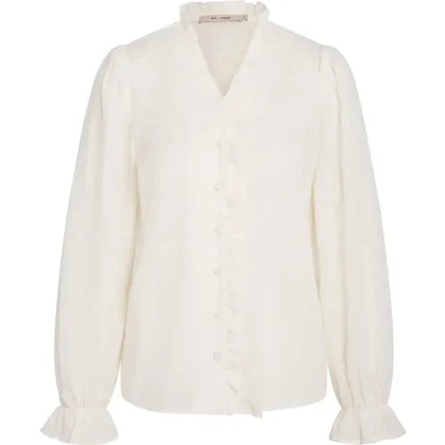 Feminine Shirt with Ruffles Off , female, Sizes: 2XL, S, L, XS - RUE de Femme - Modalova