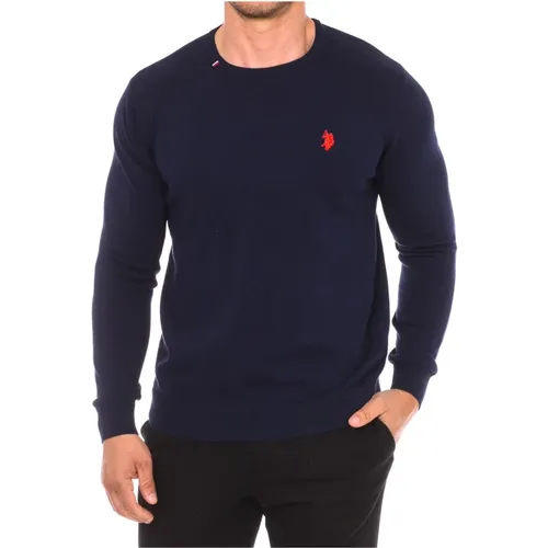 Round Neck Long Sleeve Jersey , male, Sizes: M, 4XL - U.s. Polo Assn. - Modalova