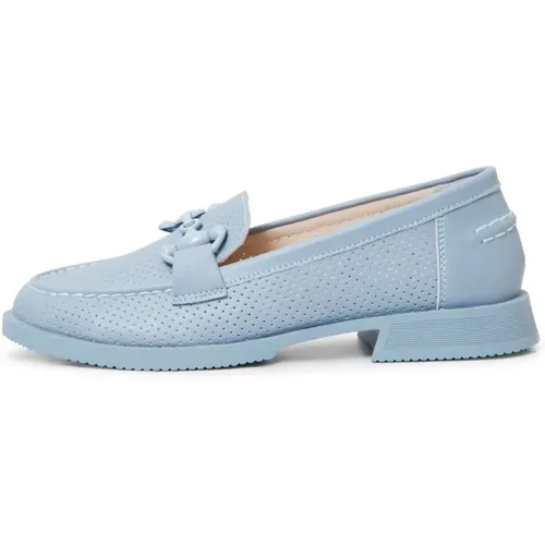 Leder-Blockabsatz-Loafer - Blau - Cesare Gaspari - Modalova