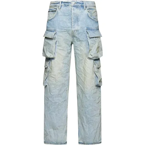 Distressed Denim Wide Leg Jeans , male, Sizes: W31, W33, W30, W32, W34 - Purple Brand - Modalova