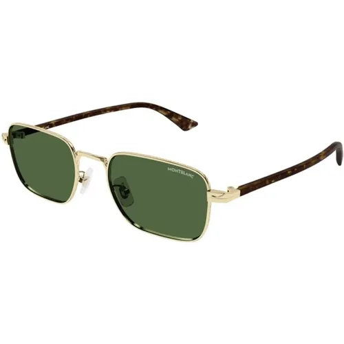 Gold Green Sunglasses Mb0339S 002 , male, Sizes: 53 MM - Montblanc - Modalova