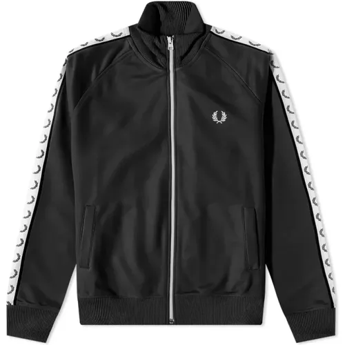Retro Style Taped Track Jacket , male, Sizes: L, M, 2XL, XL - Fred Perry - Modalova