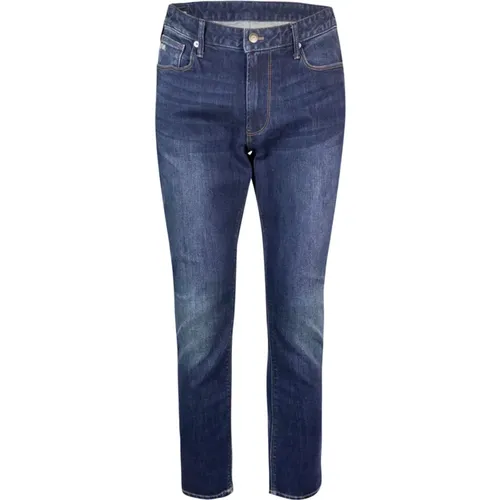Slim Fit Low Rise Zipper Jeans , male, Sizes: W32, W38 - Emporio Armani - Modalova