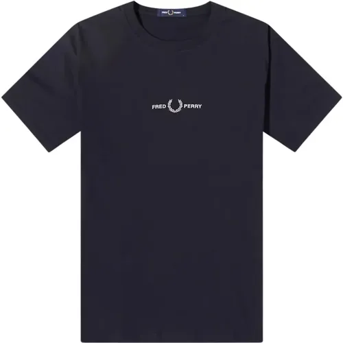 Embroidered Logo Tee Navy-S , male, Sizes: 2XL, XL - Fred Perry - Modalova