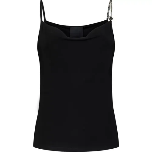 Schwarzes Top mit Weiß/Blauen Akzenten , Damen, Größe: S - Givenchy - Modalova