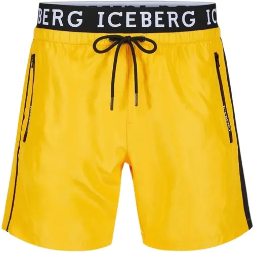 Logo Swim Trunks Boxer Swimsuit , Herren, Größe: M - Iceberg - Modalova