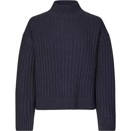 Navy Rippstrickpullover Fulton , Damen, Größe: S - Modström - Modalova