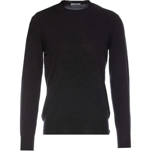 Grey Wool Sweater Ribbed Finish , male, Sizes: M, 2XL, XL - Paolo Pecora - Modalova