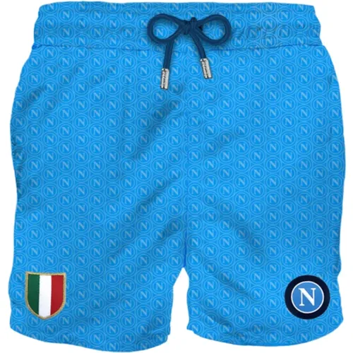 Blaue Meer Kleidung mit SSC Napoli Logo , Herren, Größe: S - MC2 Saint Barth - Modalova