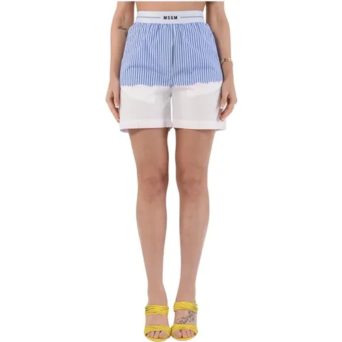 Gestreifte Popeline-Bermuda-Shorts , Damen, Größe: 2XS - Msgm - Modalova