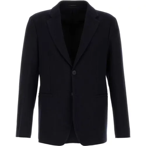 Marineblauer Stretch-Woll-Blazer - Giorgio Armani - Modalova