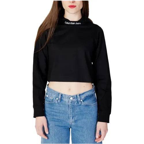 Schwarzer Kapuzenpullover für Frauen , Damen, Größe: L - Calvin Klein Jeans - Modalova