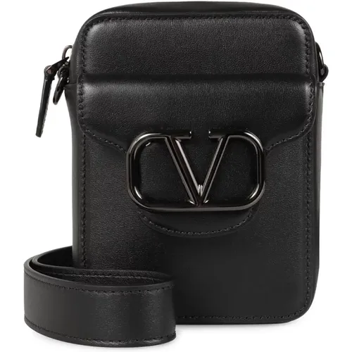 Leather Mens Briefcase , male, Sizes: ONE SIZE - Valentino Garavani - Modalova