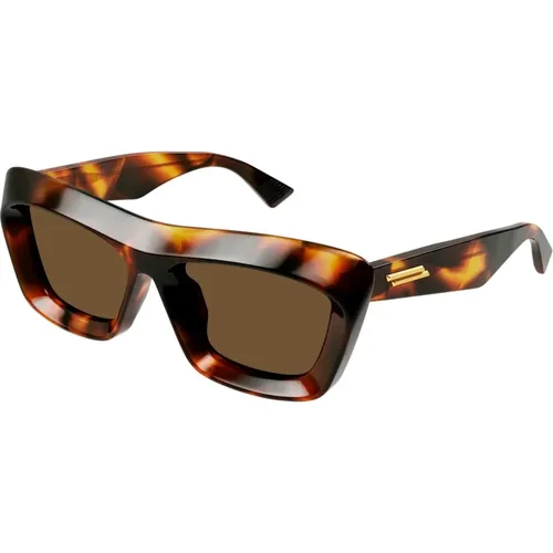 Braun/Havana Sonnenbrille , Damen, Größe: 53 MM - Bottega Veneta - Modalova