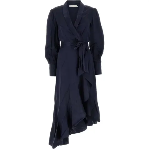 Elegant Navy Silk Dress - Zimmermann - Modalova