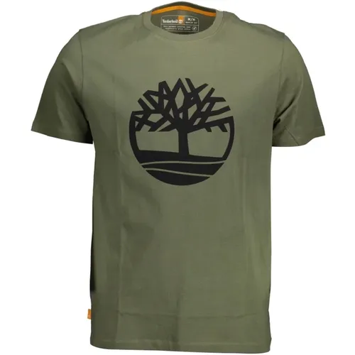 Iconic Logo Print Cotton Tee , male, Sizes: L, M - Timberland - Modalova