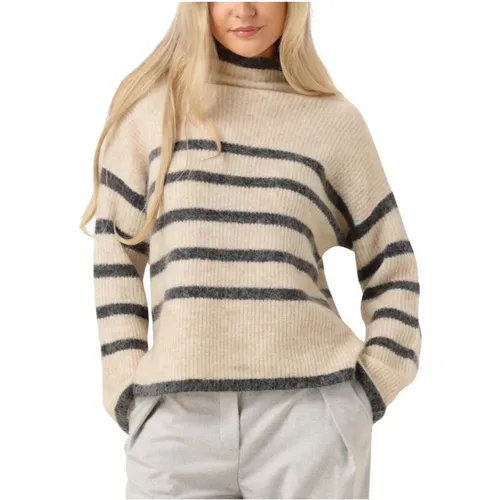 Ovalis Knit T-neck Pullover , Damen, Größe: M - Second Female - Modalova