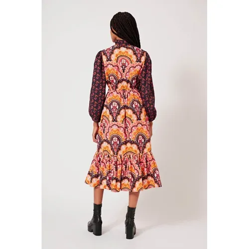Printed Cotton Midi Dress , female, Sizes: S, M - Manoush - Modalova