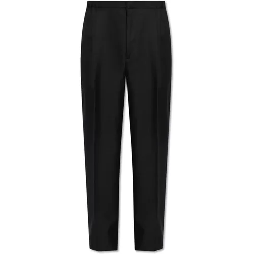 Wool pleat-front trousers , male, Sizes: M, L - Fendi - Modalova