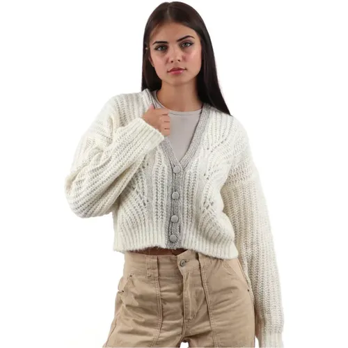 Damen Strickpullover mit Knopfleiste Chic Glamour , Damen, Größe: L - Liu Jo - Modalova