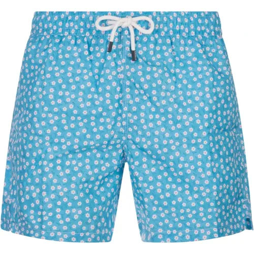 Blue Daisy Swim Shorts , male, Sizes: L, XL, 2XL, M - Fedeli - Modalova