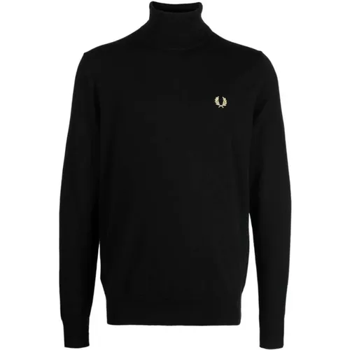 Logo-bestickter Rollkragenpullover - Fred Perry - Modalova