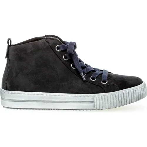 Blaue High-Top Nubuk Sneakers , Damen, Größe: 40 1/2 EU - Gabor - Modalova