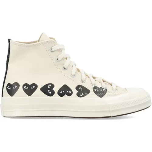 Weiße Multi Heart Hi-Top Sneakers , Herren, Größe: 39 EU - Comme des Garçons Play - Modalova