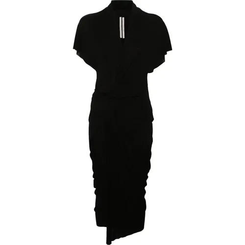 V-Neck Wrap Midi Dress , female, Sizes: S - Rick Owens - Modalova