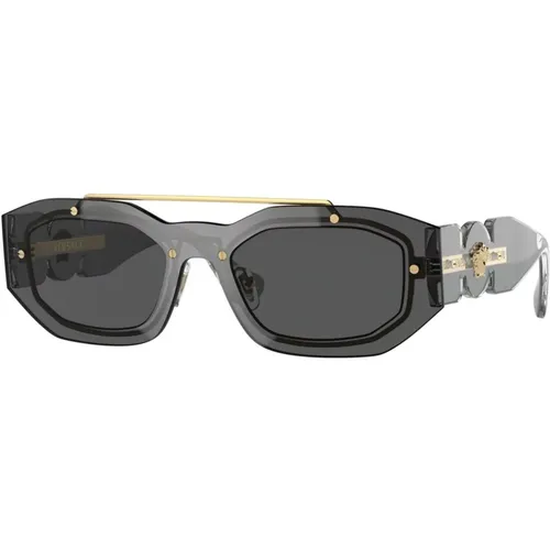Dunkelgraue Sonnenbrille , Herren, Größe: 51 MM - Versace - Modalova